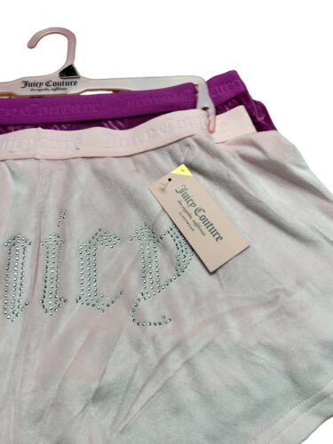 JUICY COUTURE Sleepwear, 2 Pair Velour Shorts, Size L~ Style JC1751~REAR FIND!