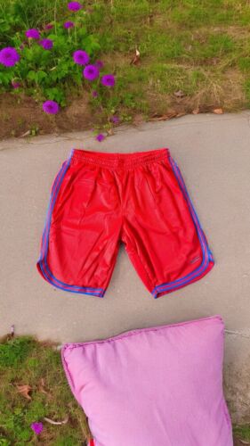 Champion Basketball Shorts Mens~L Red Mesh~Blue Stripes~ Gym NEW