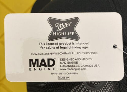 Miller High Life Cap Mad Engine SnapBack Adjustable Black Adult