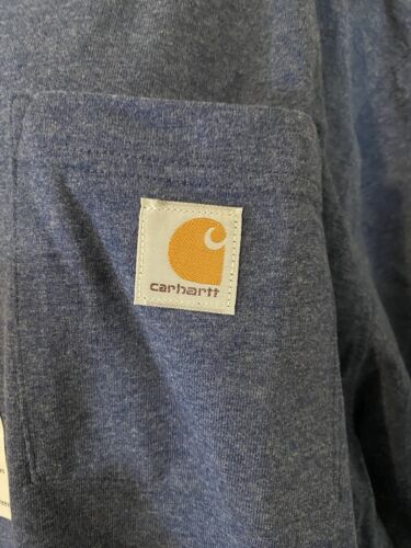 Carhartt Men's Loose Fit Heavyweight Short-Sleeve Pocket Henley T-Shirt XL Blue