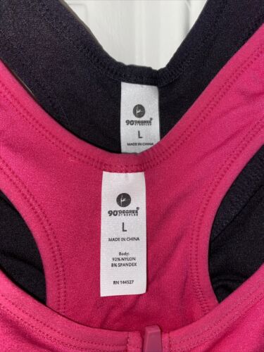 90 Degree By Reflex High Performance~Full Support Sport  Bra Set-Two L~MSRP$58