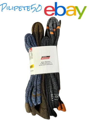 Dickies Comfort Crew Performance Work Socks 4 Pack Mid Weight Men Shoe Size 6-12