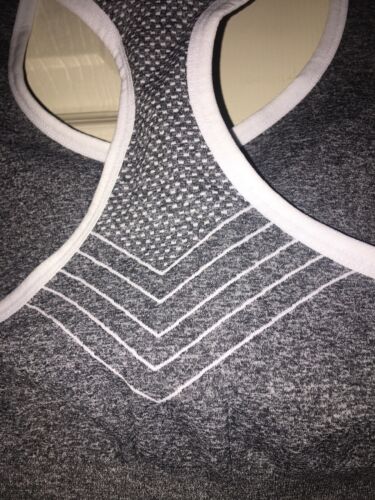 Jockey Sport Linear Melange Medium-Impact Sport Bra "Pure White" Medium New 9277
