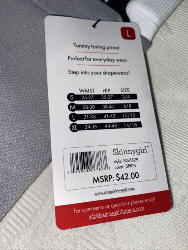 Skinnygirl Shaping Seamless Briefs Multicolor~Size LARGE 3 pair SG7629 GREAT FIT