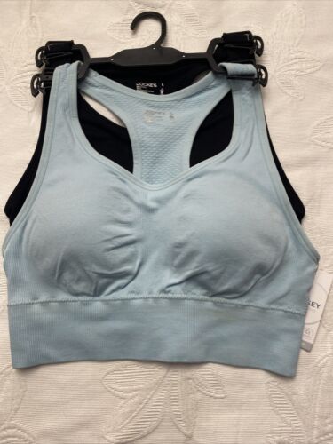 Jockey Women's 2 Pack Removable Cup Seamless Bra -Sea Foamed/Black Size LARGE