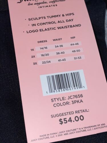 Juicy Couture 3Pack JC71656 Shorts Seamless Shaping Women’s Black & Gray COMFY!