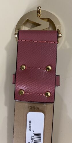 MICHAEL KORS BELT ROSE PINK WITH SILVER MK LOGO BUCKLE GENUINE LEATHER BEAUTY!!