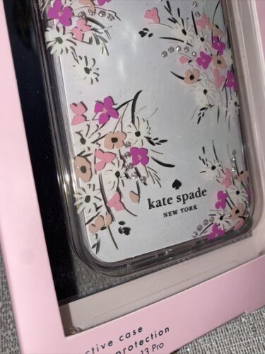Kate Spade iPhone Case 13 ~ Floral Metallic Rhinestones So Beautiful 🤩