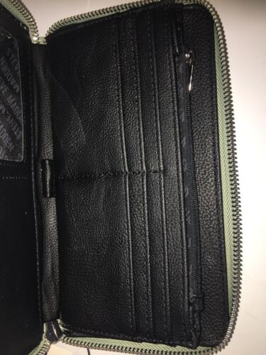 STEVE MADDEN WALLET WRISTLET SEAFOAM (BLUE GREEN) SMOOTH TEXTURED