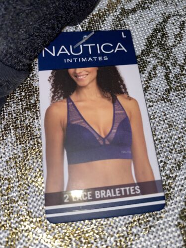 NÁUTICA 2PACK INTIMATES LOUNGE COMFORT BRAS SIZE L RETAIL $48 BEAUTIFUL NEW