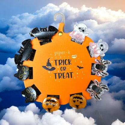 Piper K Set of 10 Mini Halloween Hair Claw Clips Spider Ghost Pumpkin Bat Cat