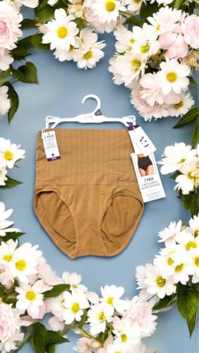 GLORIA VANDERBILT~2 Pack Jaquard Shaping Briefs Seamless~Hi-Wasited ALL SIZES!!!