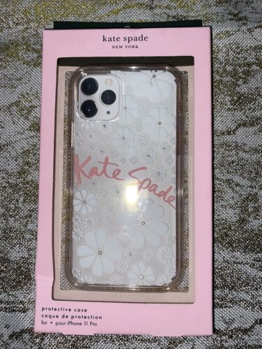 Kate Spade Phone Case for iPhone 11 Pro Rhinestones￼ Floral “KATE SPADE” NEW