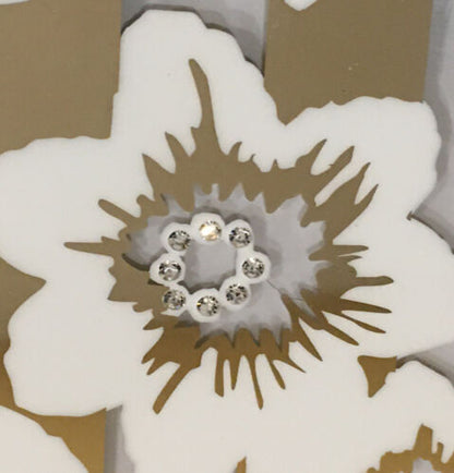 KATE SPADE PHONE CASE WHITE FLOWER GOLD ACCENTS RHINESTONE iPhone 8,7,6s,6 PLUS