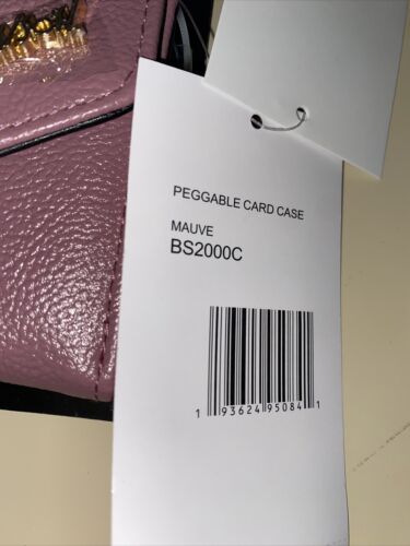 Betsey Johnson Peggable Card Case Flap Snap On Wallet Mauve -Gold Hardware CUTE!