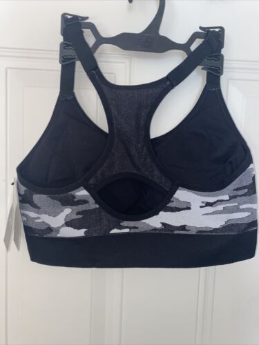 New Balance Medium Impact Sports Bra Style 116718 Black Camouflage Size XXL NEW