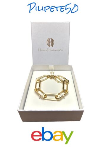 House of Harlow 1960 Paperclip Bracelet Gold NIB