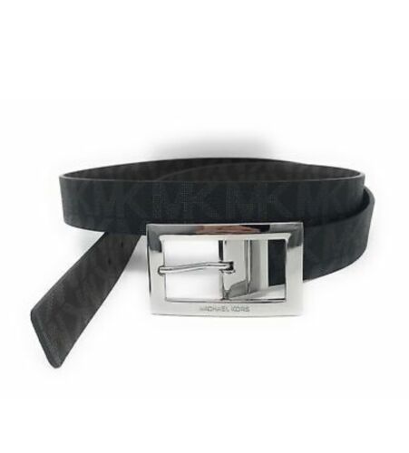 MICHAEL KORS BELT REVERSIBLE BLACK TO BROWN RECTANGULAR SILVER BUCKLE NICE!!!!