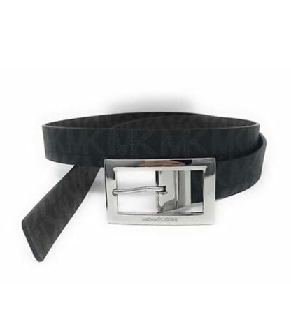 MICHAEL KORS BELT REVERSIBLE BLACK TO BROWN RECTANGULAR SILVER BUCKLE NICE!!!!