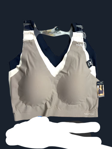 NÁUTICA 3~PACK INTIMATES LOUNGE SIZE 2XL BRAS LASER CUT -NT2081 -BEAUTIFUL!