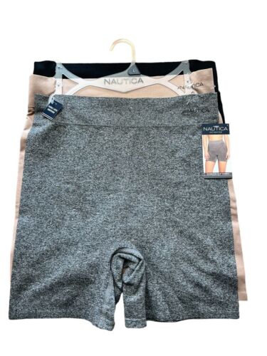 NAUTICA INTIMATES NT7108-3 PCK  SUPER SOFT SEAMLESS SLIP SHORTS~LARGE~GREAT FIT