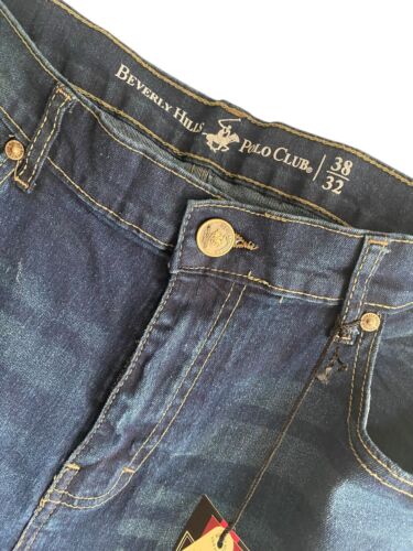 Beverly Hills Polo Club Jeans Slim Fit Med. Wash Denim Pants Mens Size 38X32 NWT