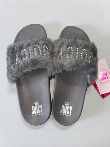 Juicy Couture Womens J-WRAPPED Faux Fur Slip-On Slide Slippers Shoes WP00649W