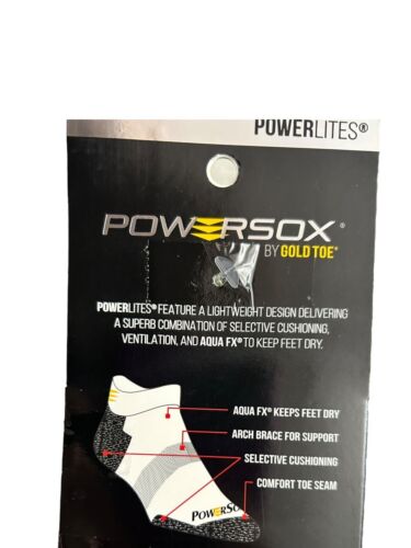 GOLDTOE Powersox PowerLites Arch Support No Show Socks 3 Pair Black/Gray 9-12.5