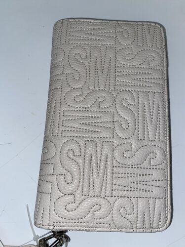 STEVE MADDEN WALLET WRISTLET BONE "STITCHED LOGO" BIG LETTERS LOOK!!!!!
