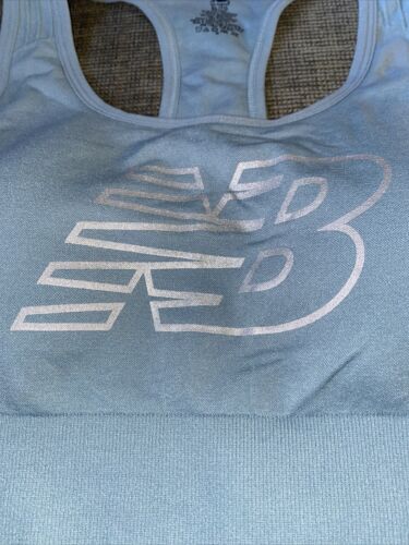 NEW BALANCE Medium Impact Sports Bra Style # 111048 Size XXL Smoked Blue CUTE