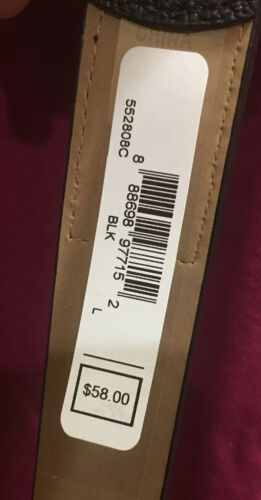 MICHAEL KORS BELT BLACK WITH PRINTED MK LOGO TRIPLE BELT LOOP WITH STUDS RARE!!