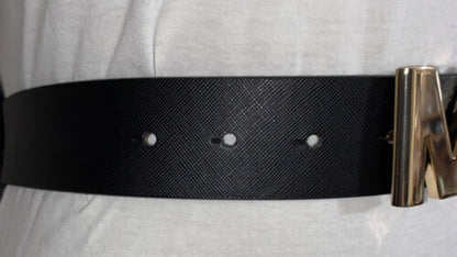Michael Kors Belt Reversible Brown/Black MK Mini Logo MK Gold Buckle