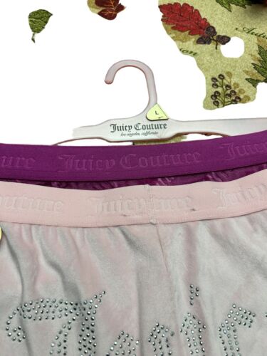 JUICY COUTURE Sleepwear, 2 Pair Velour Shorts, Size L~ Style JC1751~REAR FIND!