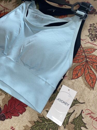 Jockey Women's 2 PckRe~movable Cup Seamless Bra -Black/Light Blue ~JL065~Size XL