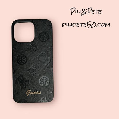 GUESS iPhone 15 Pro Max Phone  Case Black Saffiano~Slim Profile~Drop Protection