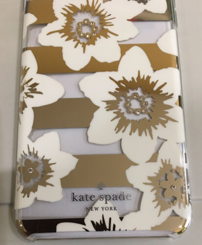 KATE SPADE PHONE CASE WHITE FLOWER GOLD ACCENTS RHINESTONE iPhone XR -NEW