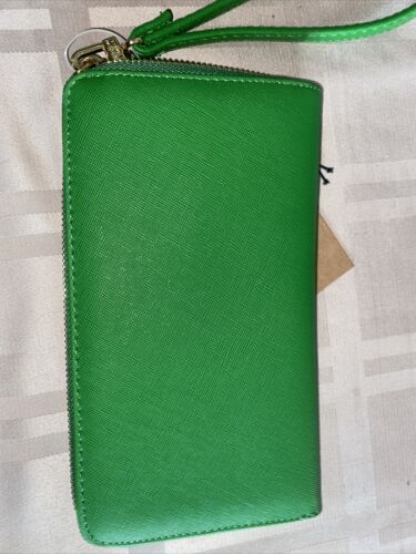 STEVE MADDEN WALLET WRISTLET OLIVE GREEN SMOOTH TEXTURED GOLD ZIPPER "CLASSY"