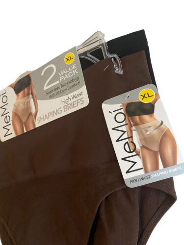 MeMoi Women’s 2 Pack Seamless Technology High Waist Shaping Briefs NEW~GREAT FIT