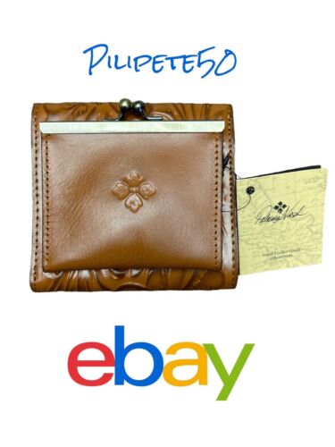 Patricia Nash Reiti Genuine Tooled Leather RFID Wallet Cognac P409244 NWT $109