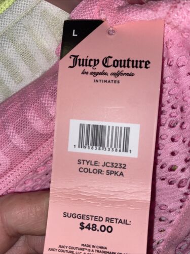 JUICY COUTURE Women’s Intimates Lace Cheeky Underwear Panties Size L 5 Pcs CUTE!