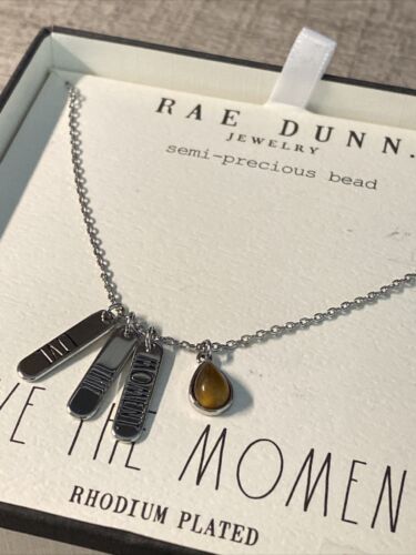 Rae Dunn 18” Rhodium Plated LIVE THE MOMENT. Necklace BNIB~ CLASSY & UNIQUE!￼