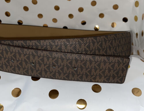 MICHAE KORS BELT BROWN W/MK LOGO AND BEAUTIFUL MK GOLD BUCKLE MK~ SO STYLISH!!!