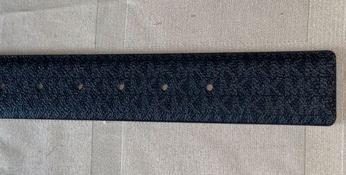 Michael Kors Belt Black With Printed Mk Logo Silver MK Circle Buckle￼ MSRP $68