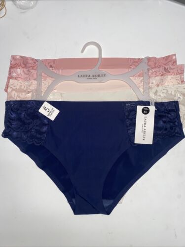 Laura Ashley LACE Hipster Panties XL~ 5Pk SEXY Multicolor~ Style LA9527~NO SHOW