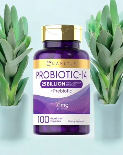 Carlyle Probiotics 25 Billion CFU | with Prebiotics | 100 Capsules |...