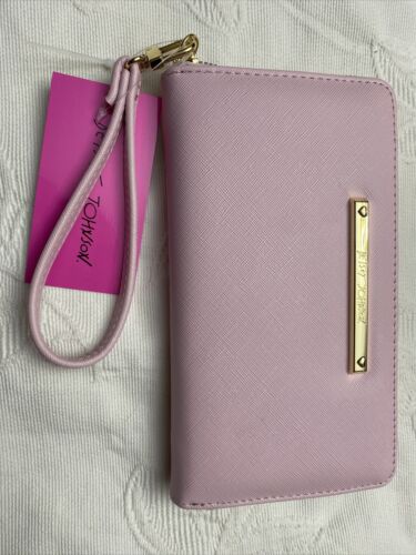 Betsey Johnson Zip Around Wristlet Wallet DESIGN BLUSH & Gold Hardware NWT