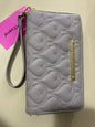 Betsey Johnson Zip Around Wallet/Wristlet Stitch Hearts 💕 GRAY-CUTE!!