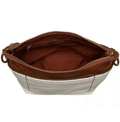 Fossil Keely Crossbody Handbag Bone & Brown ZB6933103 $168 NWT