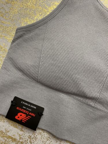 New Balance Medium Impact Sports Bra Smokey Gray Size M Removable Cup CUTE!
