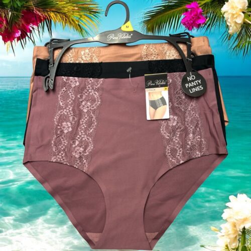 PRIMA VALENTINA 3 Pcs LACE PANTIES  HI-CUT~8052~MULTICOLOR~SEAMLESS MF~MEDIUM